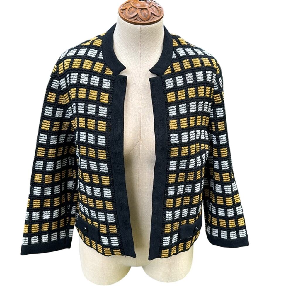 Vintage 80's R&K Knits Open Checker Women's Jacket **See Measurements**